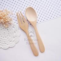 ราคา katerine space ช้อนส้อมไม้ ขนาด 13cm. ช้อนส้อมทานขนม (12332481)