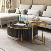 ราคา Wuxury Furniture โต๊ะกลางโซฟา TOPหินอ่อน ขาสแตนเลสสวยหรู โต๊ะกาแฟ แต่งบ้านสวย ส่งฟรี TOPหินดำ (12330250)