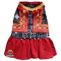 ราคา Annymalls เสื้อสุนัข แมว ลายชาวเขาสีดำ (กระโปรงแดง) ไซส์ 5 รอบอก 21" (12341794)