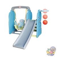 ราคา Babi Goods ชิงช้าสไลด์เดอร์พร้อมแป้นบาสช้างน้อย Park Set Elephant Happy Box ฟ้า (12346543)