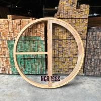 ราคา NCR 1988 วงกบหน้าต่างไม้เนื้อแข็งวงกลม บานเปิดปิดได้ 100x100 cm. (12397947)