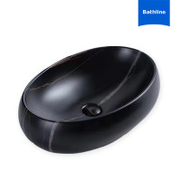 ราคา BATHLINE อ่างล้างหน้าวางบนเคาน์เตอร์ ลายหินอ่อน สีดำ อ่างล้างหน้า (12407216)