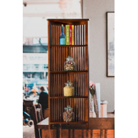 ราคา McMICHAEL STORE, เฟอร์นิเจอร์ไม้แท้ รุ่น TL-706 ชั้นวางของเข้ามุม (สีเชอร์รี่) ไม้ยางพารา (12419594)