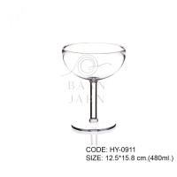 ราคา baan jarn แก้วค็อกเทล พลาสติกใส มาตินี่ บาร์ แก้วไวน์ ไอศกรีม ตกไม่แตก cocktail glass martini glass (hy-0911) (12426993)