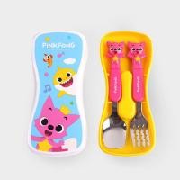 ราคา MAMAPAYS ชุดช้อนส้อมสำหรับเด็ก Baby shark Pinkfong ตะเคียบหัดคีบ ช้อนเด็กไปโรงเรียน ชุดช้อนส้อมPinkfong (12317972)