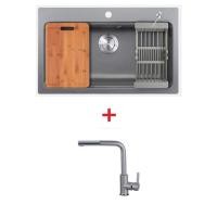 ราคา (eve) อ่างล้างจานหินแกรนิต รุ่น andes 760/480 grey + ก๊อกน้ำ รุ่น lexi grey ฟรี เขียงไม้, ตะกร้าสะเด็ดน้ำ และ อื่นๆ (12403203)