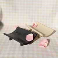 ราคา Araya Clay & Craft ถาดเซรามิคมีขาลายกาบหมาก ขนาดเล็ก ดำด้าน (12364822)