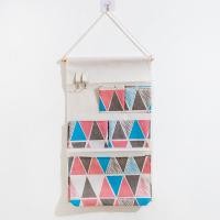 ราคา The Simple Home กระเป๋าผ้าเก็บของ ผ้าแขวนประตู ที่เก็บของแบบแขวน ผ้าแขวนผนัง ไซส์ใหญ่ 35x57cm. มีหลายลาย D5TP เหลี่ยมสีชมพู (12419087)