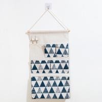 ราคา The Simple Home กระเป๋าผ้าเก็บของ ผ้าแขวนประตู ที่เก็บของแบบแขวน ผ้าแขวนผนัง ไซส์ใหญ่ 35x57cm. มีหลายลาย D5TB เหลี่ยมสีกรม (12419094)