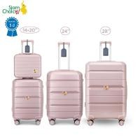 ราคา SiamChoice กระเป๋าเดินทางล้อลาก luggage bag suitcase กระเป๋าเดินทาง14 20 นิ้ว วัสดุPP ซิปYKK น้ำหนักเบา สีโรสโกลด์,28นิ้ว(ไม่รวม14นิ้ว) (12468964)