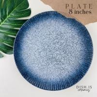 ราคา Dish.is.ceramics Blue marble set ชุดเข้าเซ็ท จานชามสีน้ำเงินลายหินอ่อนจุด จานญี่ปุ่น ชามญี่ปุ่น จานลายเส้น 8” (12375618)
