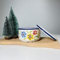 ราคา Dish.is.ceramics ชามทรงปิ่นโต ชามลายปิ่นโต ปิ่นโตเซรามิค สไตล์ย้อนยุค ชามใหญ่สีขาวน้ำเงิน (12375874)