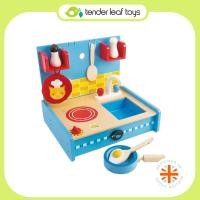 ราคา Tender Leaf Toys ของเล่นไม้ ชุดครัวเด็ก ของเล่นบทบาทสมมติ ชุดครัวแบบพกพา Pop Up Kitchen Normal (12331440)
