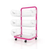 ราคา Kefva ชั้นตะกร้ามินิมาร์ท 3-5 ชั้น หน้าเดียว มีล้อ กว้าง 58 cm รุ่น Pony แบบโครง เชลฟ์วางขายของชำ วางขนม สินค้าเบ็ดเตล็ด สีชมพู 4 ชั้น (12362190)