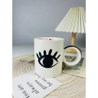 ราคา Dish.is.ceramics แก้วมัค แก้วกาแฟ ลายดวงตา และแก้วชา มีหูจับ น่ารัก แก้วลายตหูจับตรง (12375326)