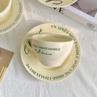 ราคา Dish.is.ceramics ชุดกาแฟพร้อมจานรอง ชุดแก้วกาแฟสีครีม ชุดกาแฟตัวอักษร un après midi paisible ตัวพิมพ์เขียว (12375431)