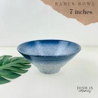 ราคา Dish.is.ceramics Blue marble set ชุดเข้าเซ็ท จานชามสีน้ำเงินลายหินอ่อนจุด จานญี่ปุ่น ชามญี่ปุ่น ชามราเม็ง 7x3” (12375614)