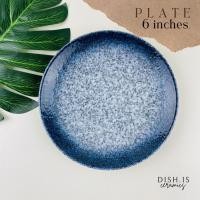 ราคา Dish.is.ceramics Blue marble set ชุดเข้าเซ็ท จานชามสีน้ำเงินลายหินอ่อนจุด จานญี่ปุ่น ชามญี่ปุ่น จานยกขอบ 6” (12375615)