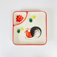 ราคา Dish.is.ceramics จานตราไก่ ออเดิร์ฟ มีช่องใส่น้ำจิ้ม ใส่ของทอด ใส่เทมปุระ ขนาด 7นิ้ว มีให้เลือก5สี ตราไก่ (12375666)