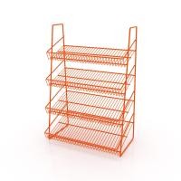 ราคา Kefva ชั้นตะแกรงวางสินค้า 3-4 ชั้น ชั้นวางบนเคาน์เตอร์ แบบขั้นบันได กว้าง 35-50 cm ชั้นวางน้ำหอม วางขนม ครีมซอง สีส้ม 19x50x50 (4 ชั้น) (12385135)