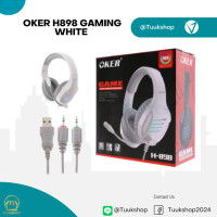 ราคา หูฟัง headset oker h898 gaming white (12397566)