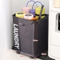 ราคา The Simple Home ตะกร้าผ้า พับได้ มีขาตั้งเหล็ก มีล้อ ใส่เสื้อผ้า ของอเนกประสงค์ Mกลาง เทา (12419050)