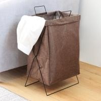 ราคา The Simple Home ตะกร้าผ้า พับได้ มีขาตั้งเหล็ก มีล้อ ใส่เสื้อผ้า ของอเนกประสงค์ D1BN สีน้ำตาลไม่มีฝา (12419059)