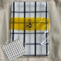 ราคา The Simple Home ผ้าเช็ดจาน ผ้าเช็ดแก้ว ผ้าเช็ดอเนกประสงค์ Glass-cloth Napkin Tea-towel ลายตาราง 96H 40x60cmตารางริม (12417106)