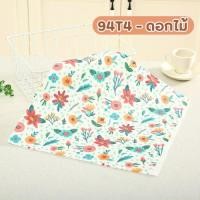 ราคา The Simple Home ผ้าเช็ดจาน ผ้าเช็ดแก้ว ผ้าเช็ดอเนกประสงค์ Glass-cloth Napkin Tea-towel ลายตาราง 94T4 ดอกไม้ (12417111)