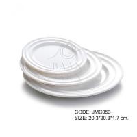 ราคา Baan Jarn จานสีขาวทรงกลม ทรงใบบัว ขอบสวย เมลามีน น้ำหนักเบา 1ใบ JMC053 : 8 นิ้วแบน (12427281)