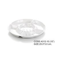 ราคา Baan Jarn 10-12 นิ้ว จานหลุม ถาดหลุม จานออเดิฟ แหนมเนือง สีขาว 5 หลุม white plate A312-10 :10 นิ้ว (12427377)