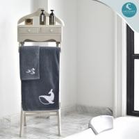 ราคา LOFTYSOFT ผ้าเช็ดตัว ผ้าขนหนูเช็ดตัว ผ้าเช็ดตัวโรงแรม Organic Cotton100% นำเข้าจาก USA ผ้าเช็ดผม(35x75cm) Sea Life - Grey (12395841)