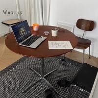 ราคา Wuxury Furniture โต๊ะทานข้าว โต๊ะกลม minimal style ส่งฟรี รุ่นกว้าง 90 cm ไม้วอลนัท (12429583)