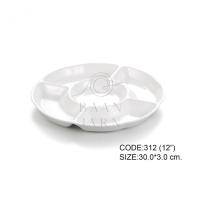 ราคา Baan Jarn 10-12 นิ้ว จานหลุม ถาดหลุม จานออเดิฟ แหนมเนือง สีขาว 5 หลุม white plate 312 : 12 นิ้ว (12427379)