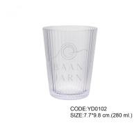 ราคา Baan Jarn แก้วน้ำใส มินิมอล สไตล์วินเทจ ตกไม่แตก 280 ml. เหมือนแก้วจริง โพลีคาร์บอเนต poly glass YD0102 (12427001)