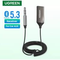 ราคา UGREEN รุ่น 70601, 60300 Wireless Bluetooth Receiver 5.3 USB สำหรับฟังเพลงบนรถยนต์ AUX หัวแจ๊คขนาด 3.5mm #70601 สีเทา BT5.3 (12447633)