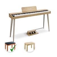 ราคา Donner DDP-60 Upright Digital Piano เปียโนไฟฟ้า พร้อมเก้าอี้ DDP60 DDP 60 Electric Piano Natural+Bench Wood (12424630)