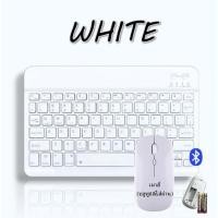 ราคา Smart Home เมาส์ไร้สาย คีย์บอร์ด bluetooth เมาส์ USB เมาส์ ถ่าน มีภาษาไทย สำหรับโน๊ตบุค และแท็บเล็ท mouse keybord M+K สีขาว (ถ่าน) (12430152)