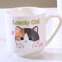 ราคา Dish.is.ceramics lovely cat mug แก้วแมว สุดน่ารัก แก้วกาแฟ เนื้อเซรามิค เข้าเวฟได้ แมวสามสี (12375197)