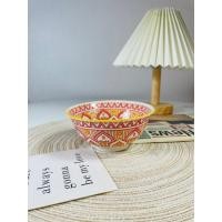 ราคา Dish.is.ceramics ถ้วยน้ำจิ้ม สไตล์โมร็อคโค ลวดลาย สีสัน ขนาด 5นิ้ว ถ้วยลายไทยสีแดงเหลือ (12375474)