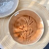 ราคา Dish.is.ceramics Chinese set จานเคลือบแก้วหลากสี จานแก้ว จานเซรามิค มีให้เลือก 3สี จาน7.5นิ้ว น้ำตาลแดง (12375654)