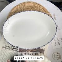 ราคา Dish.is.ceramics japanese dinner set เซทจานชามญี่ปุ่น จานสไตล์ญี่ปุ่น ชามสไตล์ญี่ปุ่น ขอบลายเส้นน้ำเงิน มีให้เลือก 5 แบบ จานเปลวงรี11x6.5x1นิ (12375686)