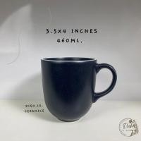 ราคา Dish.is.ceramics ชุดเซทจานชาม จาน ชาม แก้ว เนื้อเซรามิค สีกรมขอบขาว แก้ว3.5x4นิ้ว (12375694)