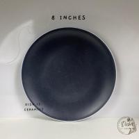 ราคา Dish.is.ceramics ชุดเซทจานชาม จาน ชาม แก้ว เนื้อเซรามิค สีกรมขอบขาว จาน8นิ้ว (12375696)