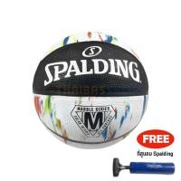ราคา Thaibasshop บาสเกตบอล ลูกบาส Spalding Marble Series (Black/White Rainbow) บาสเกตบอลยาง เบอร์7 Normal (12406900)