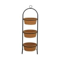 ราคา INDEX HOME ตะกร้าวางของ 3 ชั้น รุ่นสาน สีธรรมชาติ/ดำ (12395599)