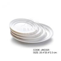 ราคา Baan Jarn จานสีขาวทรงกลม ทรงใบบัว ขอบสวย เมลามีน น้ำหนักเบา 1ใบ JMC025 : 8 นิ้วมีก้น (12427280)