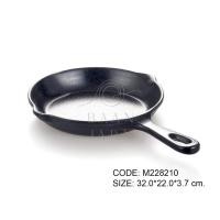 ราคา Baan Jarn จานทรงกระทะ เมลามีน สีดำ สวย ญี่ปุ่น เกาหลี จานสเต็ก black pan plate melamine M228210 : กลาง (12427382)