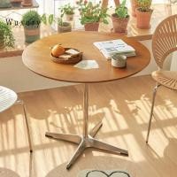 ราคา Wuxury Furniture โต๊ะทานข้าว โต๊ะกลม minimal style ส่งฟรี รุ่นกว้าง 70 cm สีไม้ (12429579)