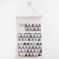 ราคา The Simple Home กระเป๋าผ้าเก็บของ ผ้าแขวนประตู ที่เก็บของแบบแขวน ผ้าแขวนผนัง ไซส์ใหญ่ 35x57cm. มีหลายลาย D5TG เหลี่ยมสีเทา (12419093)